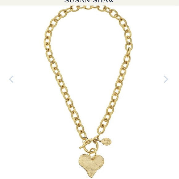 Susan Shaw Jewelry - Gold Heart Pendant Necklace